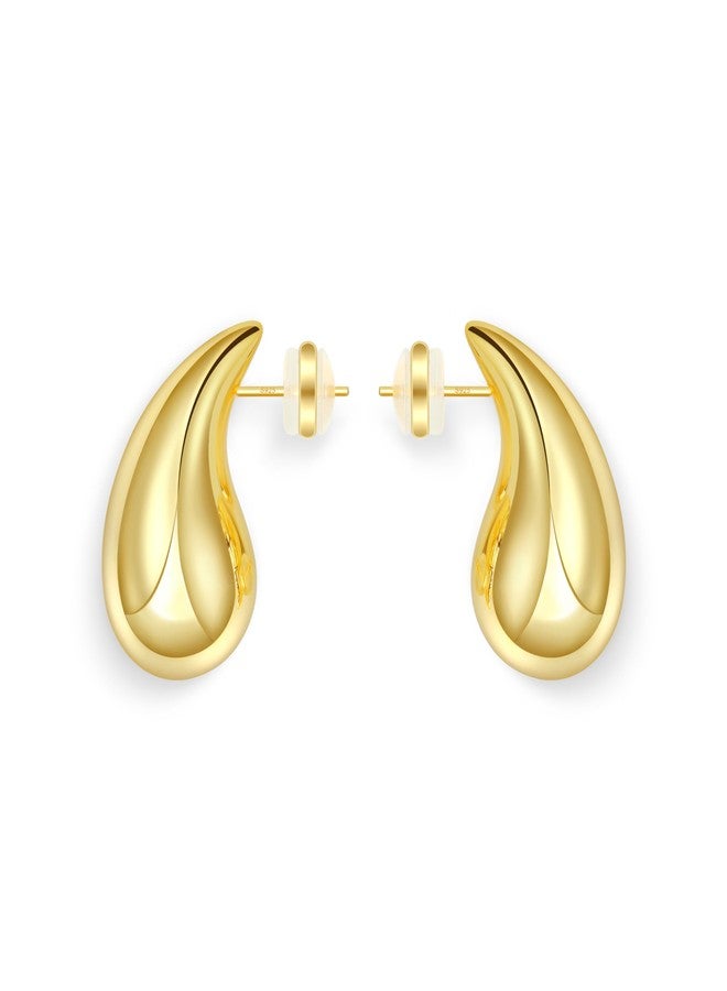 Lcherry Teardrop Earrings Dupes for Women Chunky 18K Gold Plated Waterdrop Earrings Trendy Jewelry Gift for Women - Image 1